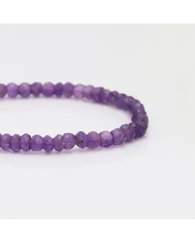 Amethyst Beaded Bracelet – Handmade Gemstone Jewelry with Silver Clasp