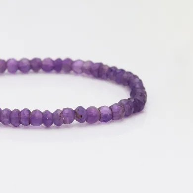Amethyst Beaded Bracelet – Handmade Gemstone Jewelry with Silver Clasp