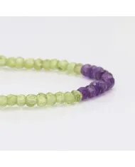 Peridot & Amethyst Beaded Bracelet – Handmade Jewelry with Silver Clasp