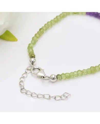 Peridot & Amethyst Beaded Bracelet – Handmade Jewelry with Silver Clasp