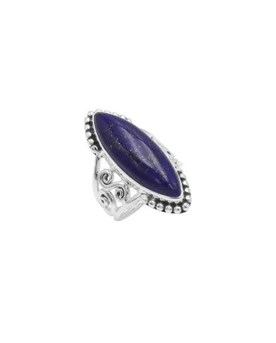 Lapis Lazuli Ring in 925 Sterling Silver Handmade Boho Style Jewelry