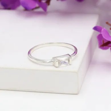 Swarovski Crystal Ring - 925 Sterling Silver Handmade Gemstone Jewelry