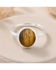 Tiger Eye Gemstone Ring in 925 Sterling Silver Handmade Jewelry
