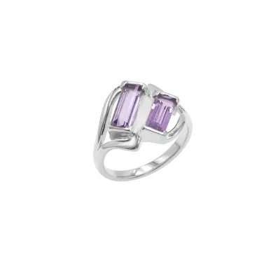 Elegant Amethyst Gemstone Ring in 925 Sterling Silver Jewelry