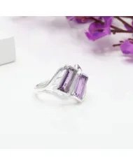 Elegant Amethyst Gemstone Ring in 925 Sterling Silver Jewelry