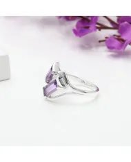 Elegant Amethyst Gemstone Ring in 925 Sterling Silver Jewelry