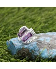 Elegant Amethyst Gemstone Ring in 925 Sterling Silver Jewelry