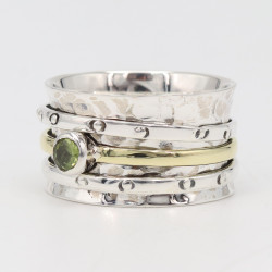 Peridot 925 Sterling Silver Spinner Ring Men & Women Meditation Ring, Spinner Ring Handmade Jewelry