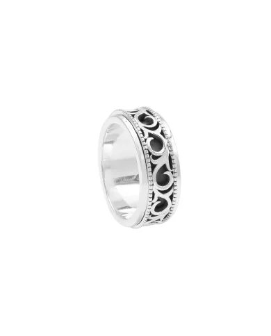 925 Sterling Silver Oxidized Spinner Ring – Anxiety Relief Fidget Jewelry