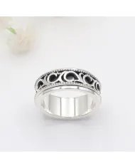 925 Sterling Silver Oxidized Spinner Ring – Anxiety Relief Fidget Jewelry
