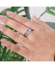 925 Sterling Silver Oxidized Spinner Ring – Anxiety Relief Fidget Jewelry