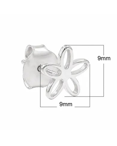 Charming Flower Stud Earrings – 925 Silver Modern Minimalist Jewelry