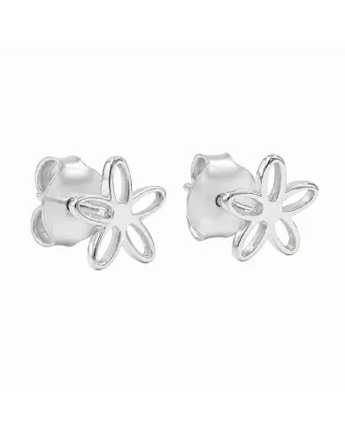 Charming Flower Stud Earrings – 925 Silver Modern Minimalist Jewelry
