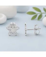 Charming Flower Stud Earrings – 925 Silver Modern Minimalist Jewelry