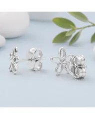 Charming Flower Stud Earrings – 925 Silver Modern Minimalist Jewelry