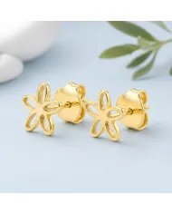 Charming Flower Stud Earrings – 925 Silver Gold Plated Modern Minimalist