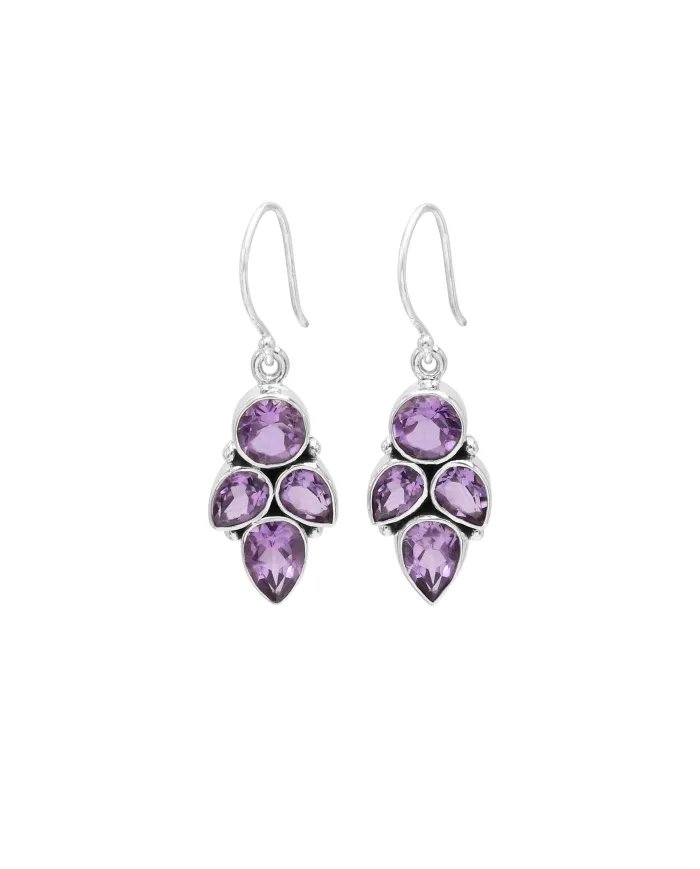 Amethyst Earrings in 925 Sterling Silver – Handmade Gemstone Jewelry