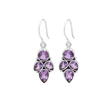 Amethyst Earrings in 925 Sterling Silver – Handmade Gemstone Jewelry