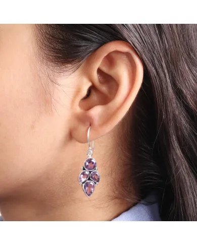 Amethyst Earrings in 925 Sterling Silver – Handmade Gemstone Jewelry