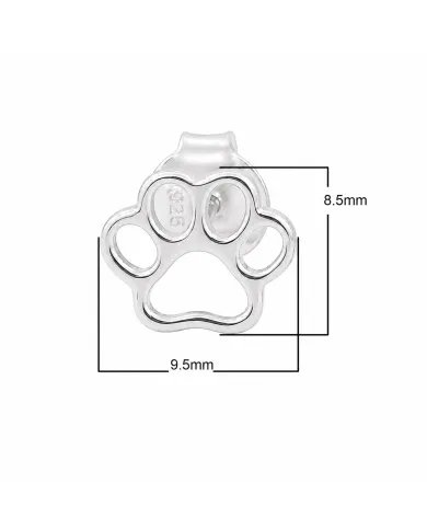 Tiny Paw Stud Earrings in 925 Sterling Silver - Pet Memorial Jewelry