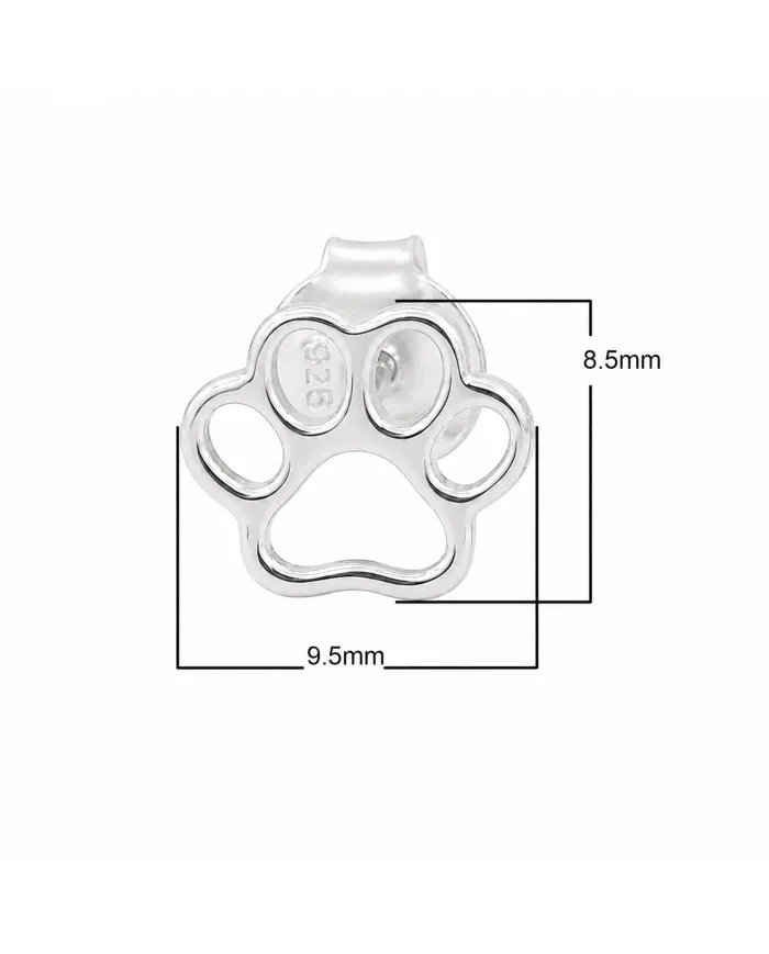 Tiny Paw Stud Earrings in 925 Sterling Silver - Pet Memorial Jewelry
