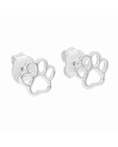 Tiny Paw Stud Earrings in 925 Sterling Silver - Pet Memorial Jewelry