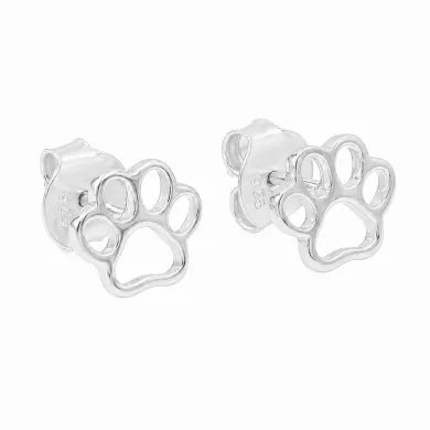 Tiny Paw Stud Earrings in 925 Sterling Silver - Pet Memorial Jewelry