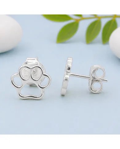 Tiny Paw Stud Earrings in 925 Sterling Silver - Pet Memorial Jewelry