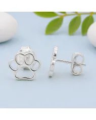 Tiny Paw Stud Earrings in 925 Sterling Silver - Pet Memorial Jewelry
