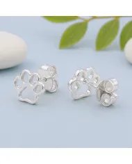 Tiny Paw Stud Earrings in 925 Sterling Silver - Pet Memorial Jewelry