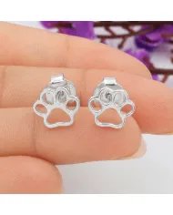 Tiny Paw Stud Earrings in 925 Sterling Silver - Pet Memorial Jewelry