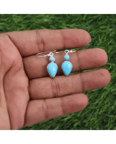 Arizona Turquoise Necklace Set with Earrings in 925 Sterling Silver