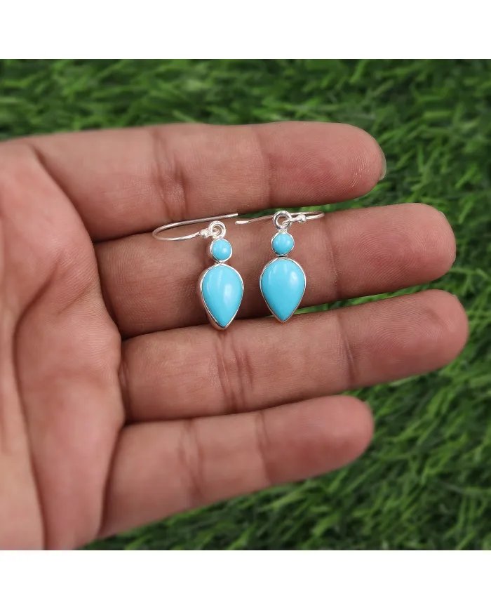 Arizona Turquoise Necklace Set with Earrings in 925 Sterling Silver
