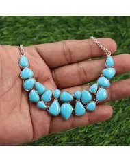 Arizona Turquoise Necklace Set with Earrings in 925 Sterling Silver