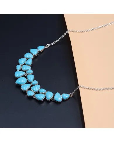 Arizona Turquoise Necklace Set with Earrings in 925 Sterling Silver