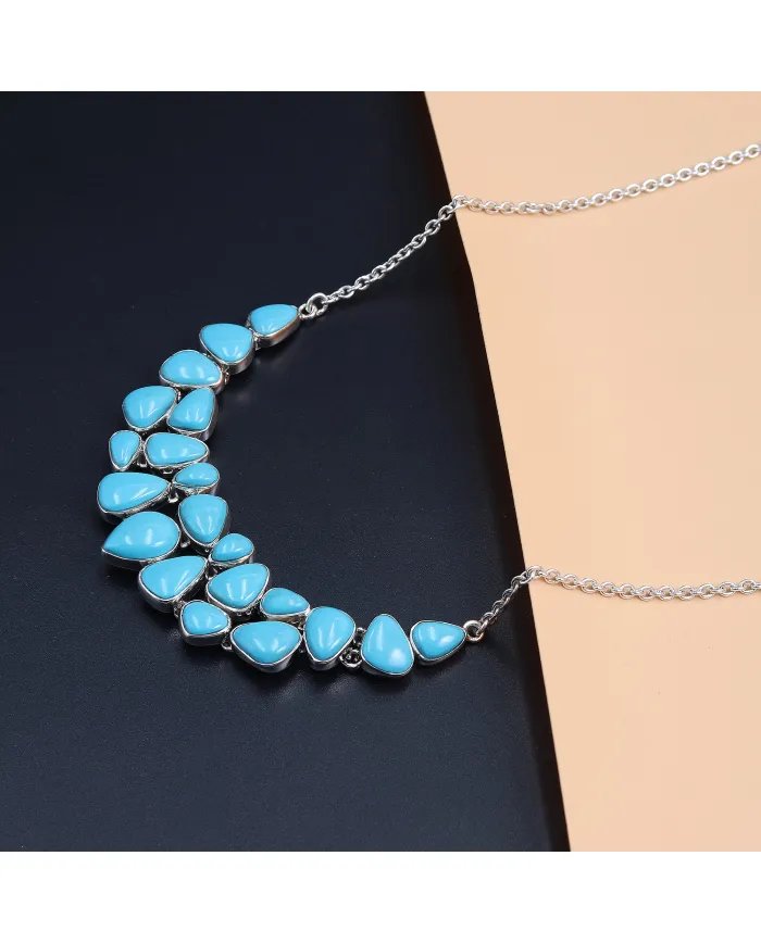 Arizona Turquoise Necklace Set with Earrings in 925 Sterling Silver