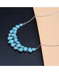 Arizona Turquoise Necklace Set with Earrings in 925 Sterling Silver