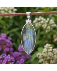 Labradorite Pendant 925 Sterling Silver – Marquise Shape Gemstone Jewelry