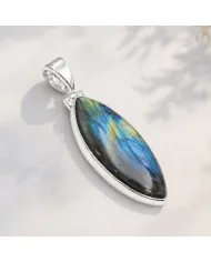 Labradorite Pendant 925 Sterling Silver – Marquise Shape Gemstone Jewelry