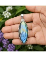 Labradorite Pendant 925 Sterling Silver – Marquise Shape Gemstone Jewelry
