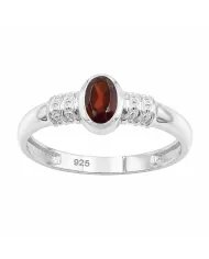 Garnet Ring 925 Sterling Silver - Oval Cut Handmade Birthstone Gift