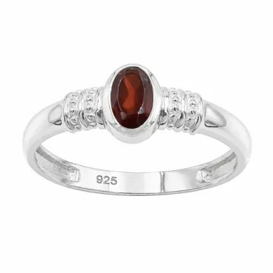 Garnet Ring 925 Sterling Silver - Oval Cut Handmade Birthstone Gift
