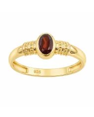 Garnet Ring 925 Sterling Silver - Oval Cut Handmade Birthstone Gift