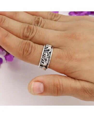 925 Sterling Silver Elephant Spinner Handmade Fidget Jewelry – Stress Relief Gift