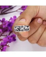 925 Sterling Silver Elephant Spinner Handmade Fidget Jewelry – Stress Relief Gift