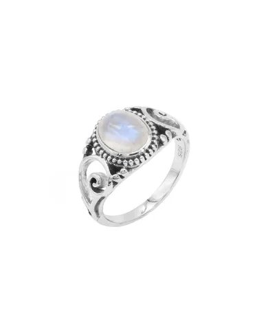 Moonstone Ring 925 Sterling Silver - Handmade Boho Vintage Style