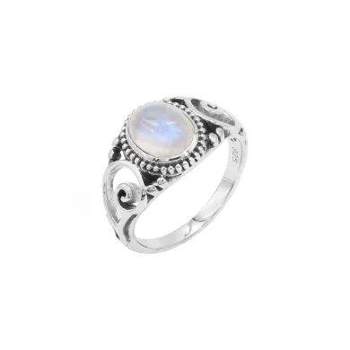 Moonstone Ring 925 Sterling Silver - Handmade Boho Vintage Style