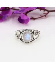 Moonstone Ring 925 Sterling Silver - Handmade Boho Vintage Style