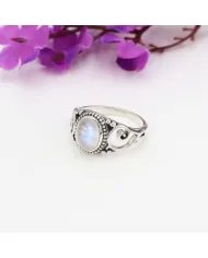Moonstone Ring 925 Sterling Silver - Handmade Boho Vintage Style