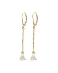 Moissanite Threader Earrings - Gold Plated 925 Silver Lightweight Jewelry